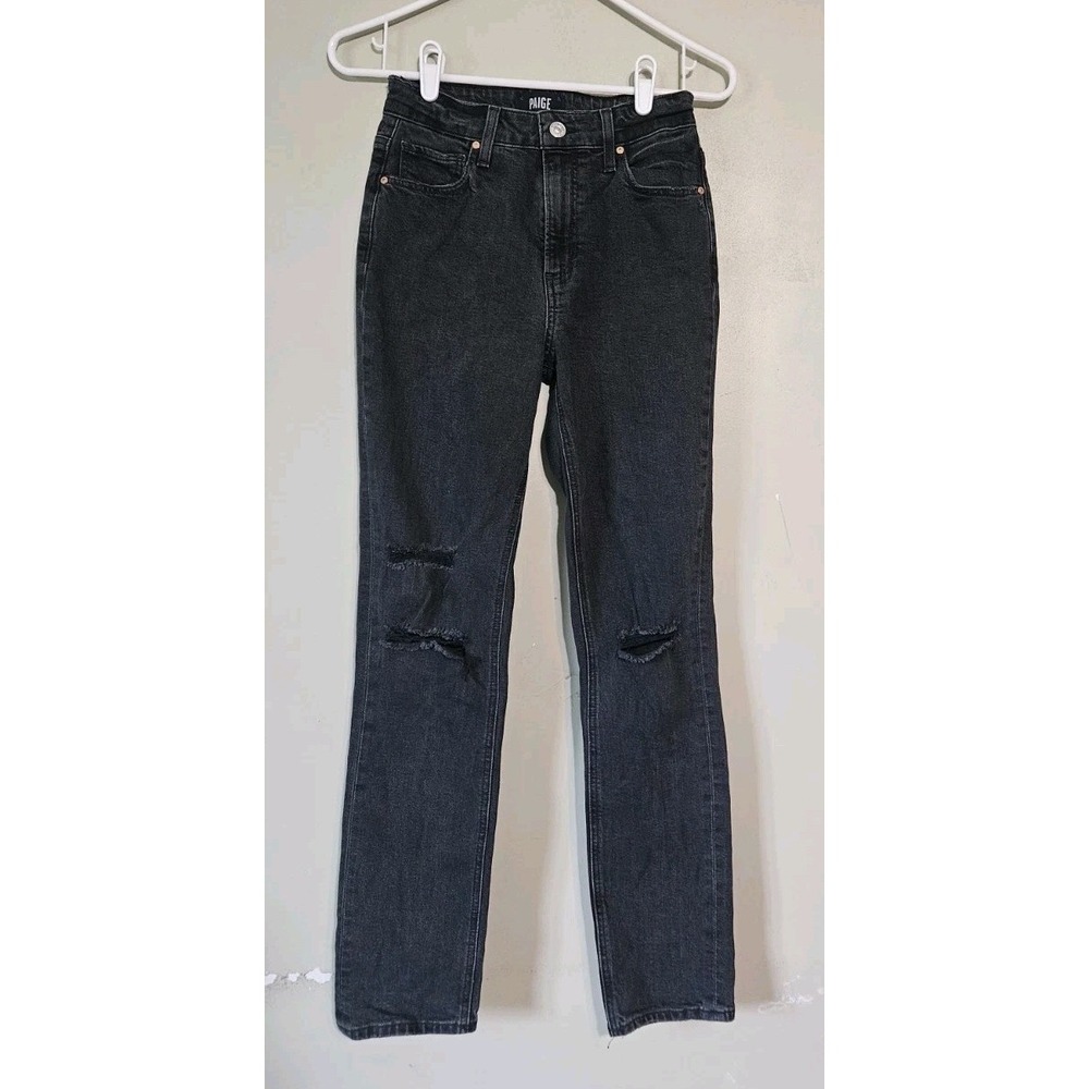 💙🩷Paige Sarah Slim Jeans Size 25 Destructed Distressed Black Wash💙